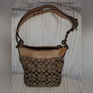 Coach monogram logo shoulder bag.